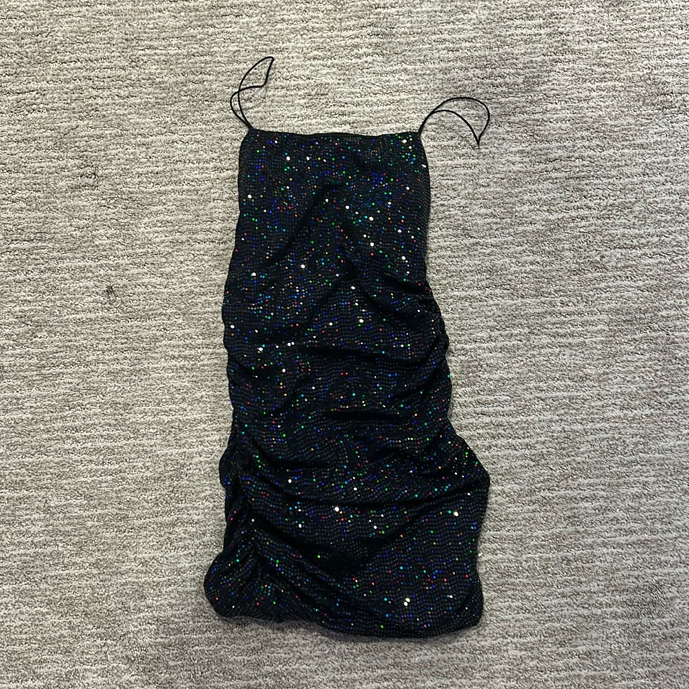 Sparkly mini black dress!